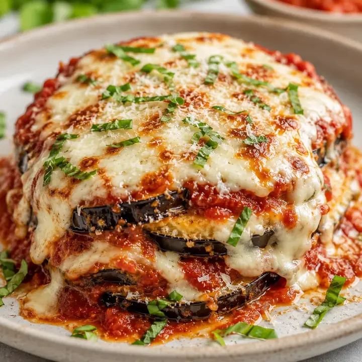 Low-Carb Eggplant Parmesan with Mozzarella