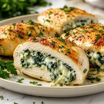 Keto Creamy Spinach-Stuffed Chicken Breasts