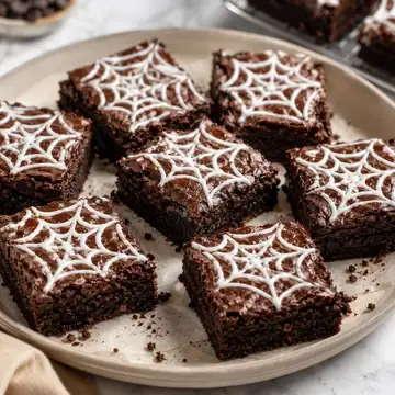 Low-Carb Spiderweb Brownies